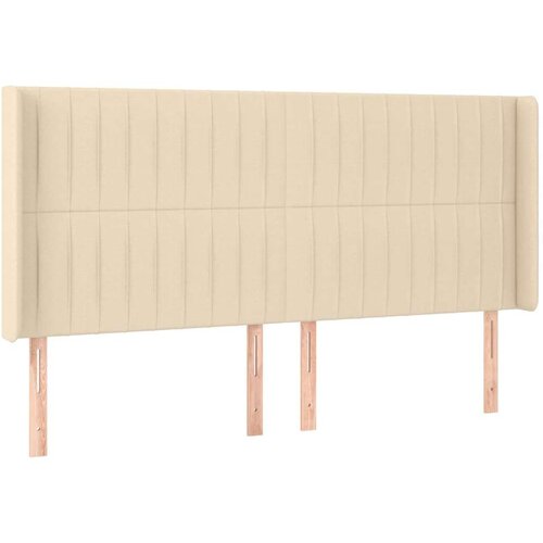  Uzglavlje krem 203 x 16 x 118/128 cm od tkanine Slike