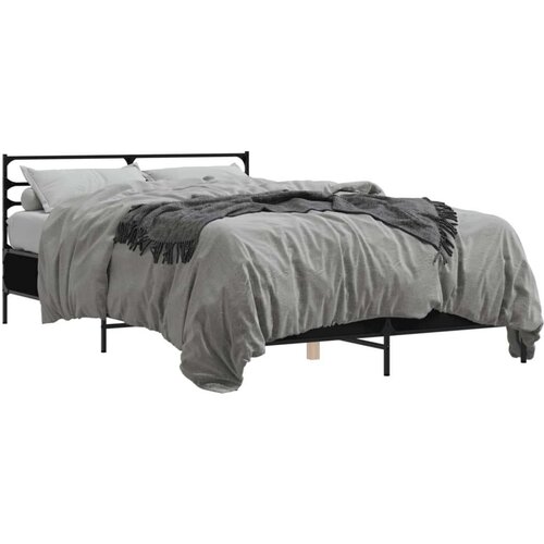  Okvir za krevet crni 140x190 cm konstruirano drvo i metal Cijene