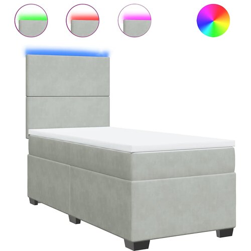 Maison Chic Box spring postelja - Vzmetna postelja z vzmetnico svetlo siv 90x190 cm žamet SL17265, (21894492) Cene