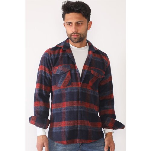 Dewberry G697 MEN&amp;#039;S SHIRT-NAVY-BURGUNDY Slike