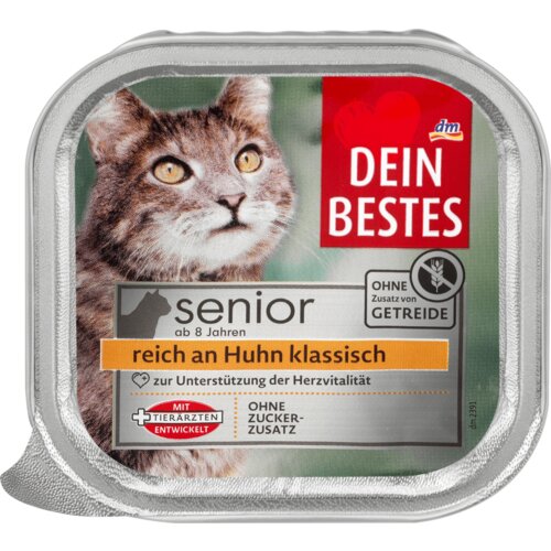 DEIN BESTES senior - kompletna vlažna hrana za starije mačke sa piletinom: 8+ godina 100 g Cene