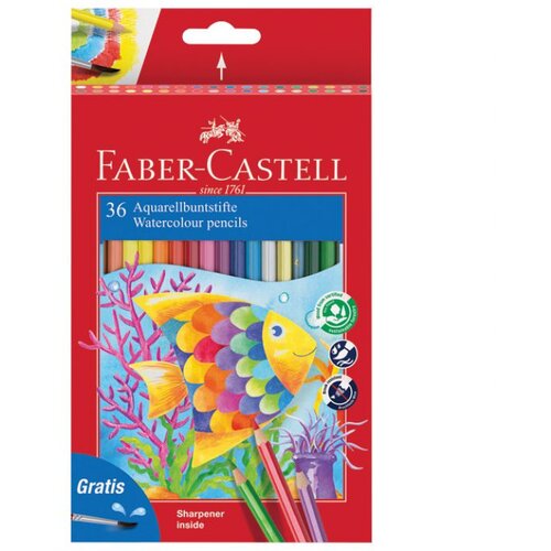  BOJE DRVENE-VODENE 36BOJE PLUS KIST PLUS &Scaron;ILJILO AQUARELL FABER CASTELL 114437 BLISTER Cene