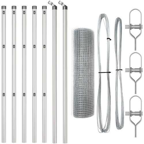 vidaXL Varjena žična ograja z 7 stebri 0.6x10 m Galvanizirano jeklo, (22085664) Cene