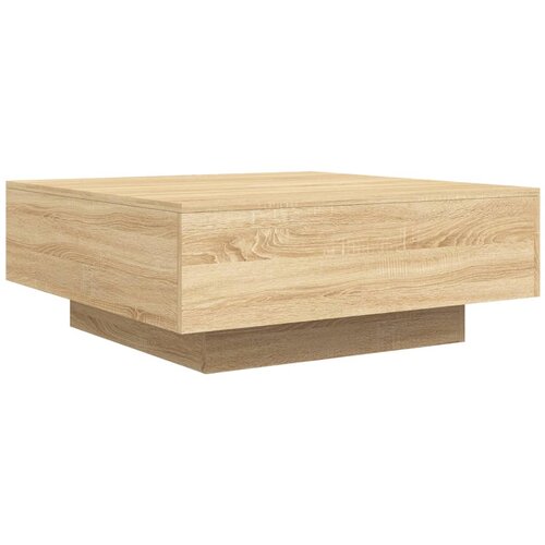  Stolić za kavu s LED svjetlima boja hrasta sonome 80x80x31 cm Slike