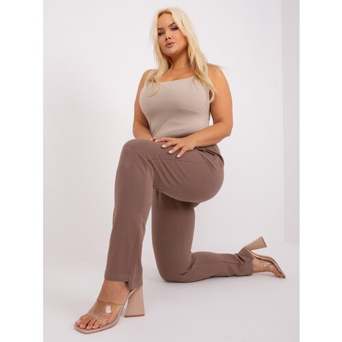 Fashion Hunters Brown women's cotton sweatpants plus size Slike