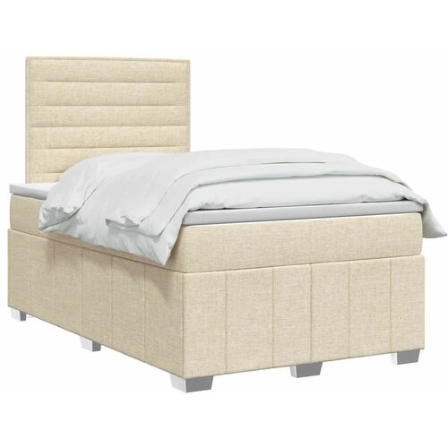  Boxspring krevet s madracem Krem 120 x 190 cm Tkanina - Krem 120 x 190 cm Dizajn linija Slike