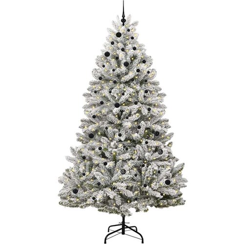 VidaXL Umjetno božićno drvce Zelena i bijela 270 cm PVC i metal Slike