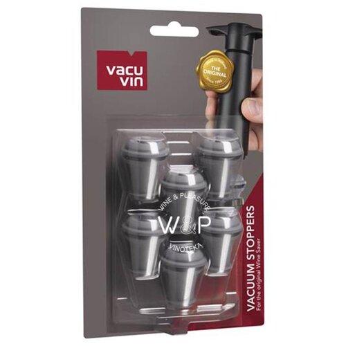 VACUVIN Vacuum Wine Stopper, Grey - 6 kos. Cene