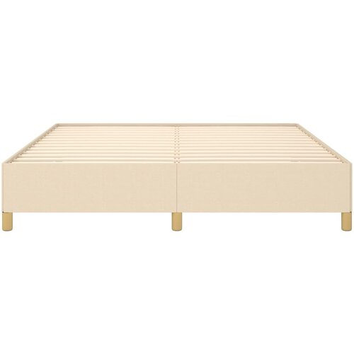  Okvir za krevet bez madraca krem 160x200 cm od tkanine Slike