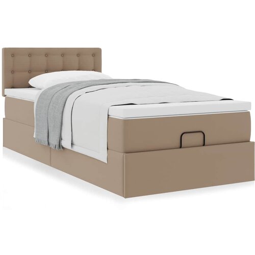 vidaXL Okvir kreveta s madracem cappuccina 90x190cm umjetna koža Cene