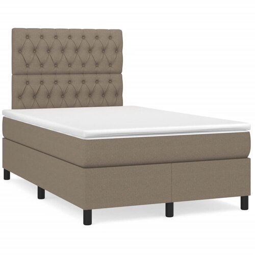  The Living Store Box spring postelja z vzmetnico taupe 120x190 cm blago - Box Spring Postelja, (21498338) Cene