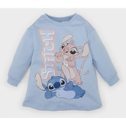 Defacto Baby Girl Disney Lilo & Stitch Crew Neck Long Sleeve Sweat Dress