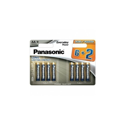 Panasonic baterije LR6EPS/8BW -AA 8kom Alkaline Everyday Pow Slike