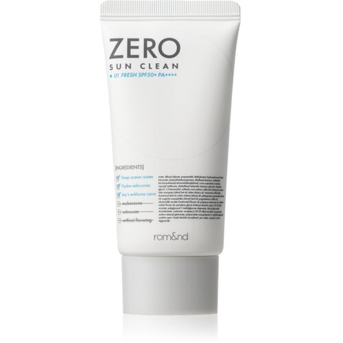 rom&nd Zero Sun Clean mineralni zaščitni fluid za obraz SPF 50+ odtenek 01 Fresh 50 ml Cene