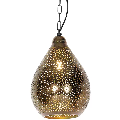 QAZQA Orientalska viseča bakrena svetilka - Maruf 5