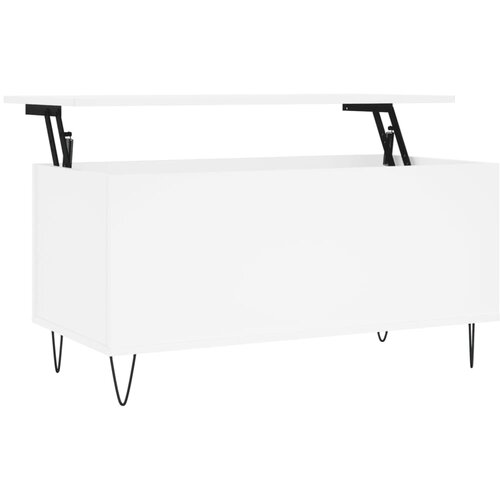 Maison Chic Klubska mizica - kavna mizica - Nizka mizica bela 90x44,5x45 cm inženirski les, (21754182) Cene