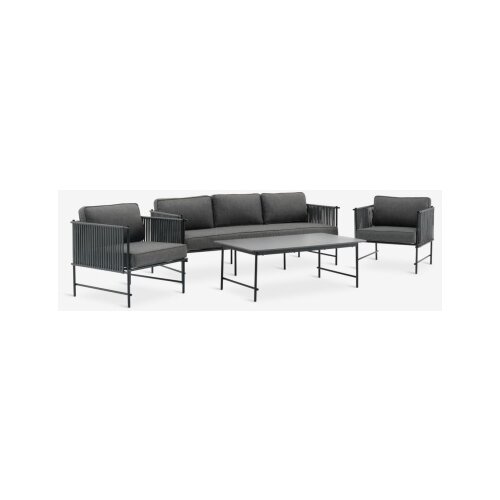 Lounge garnitura za 5 osoba siva Slike