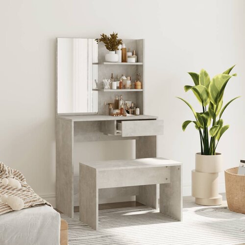 vidaXL Toaletna mizica komplet betonsko sive barve 74,5x40x141 cm Cene