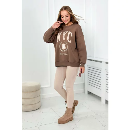 Kesi Cotton set insulated sweatshirt + leggings brown