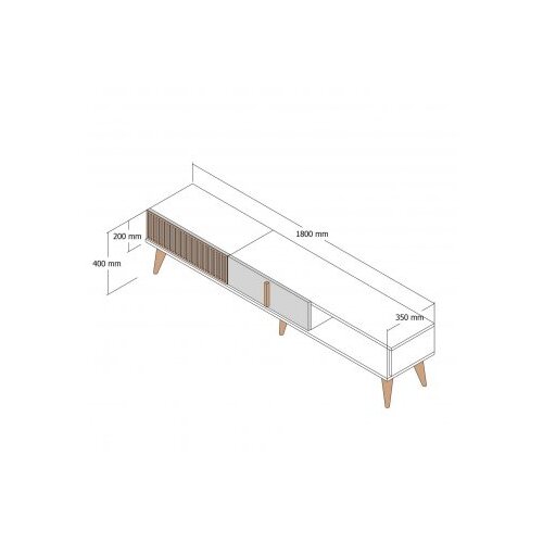 Hanah home milan alt walnut cream polica za tv Slike