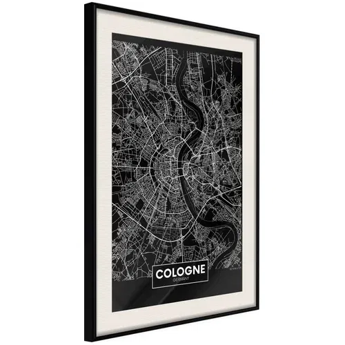  Poster - City Map: Cologne (Dark) 20x30