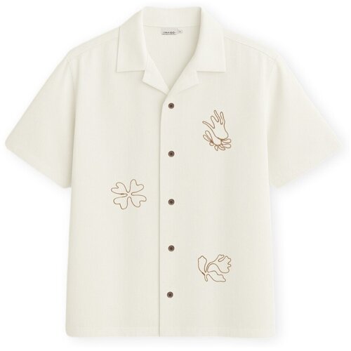 IMAGO Srajce s kratkimi rokavi Autumnal Shirt - Cru Bela Cene