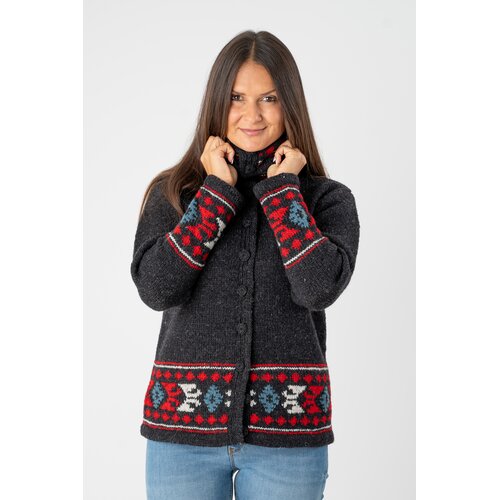 Wool Art Ženski džemper 24wj04, Crni Cene