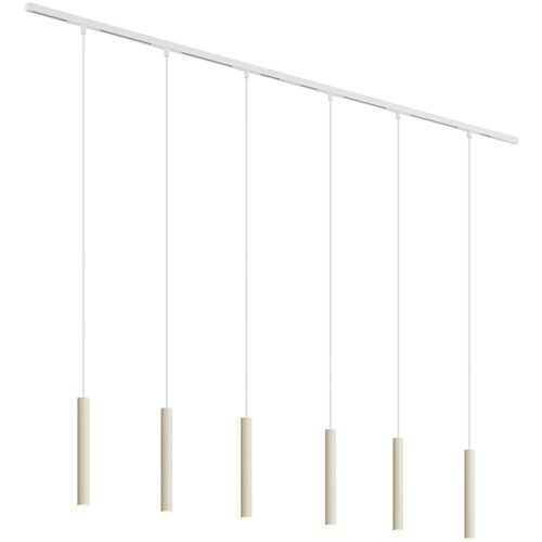 QAZQA Modern railsysteem met 6 hanglampen wit 1-fase - Slimline Keno Slike