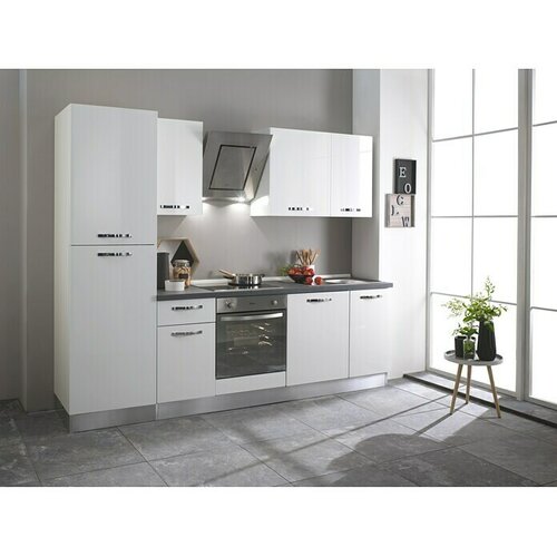 Marinelli Cucine Kuhinjski komplet Laura (&amp;Scaron;irina: 270 cm, S električnim uređajima, Bijela visokog sjaja) Slike