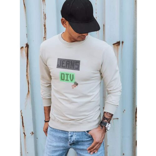 DStreet Beige BX5375 men&amp;#039;s sweatshirt with print Slike