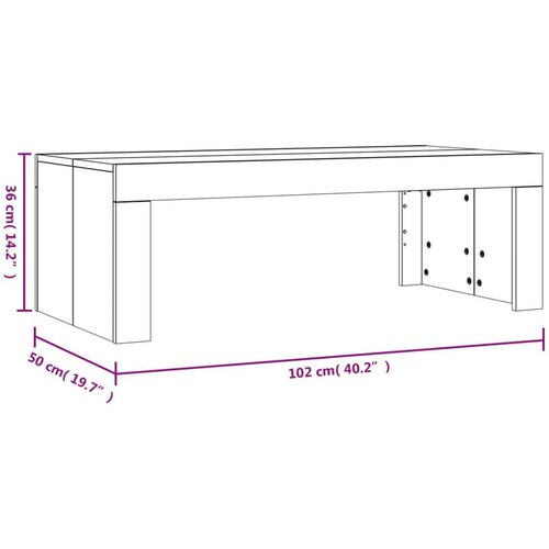 VidaXL Klubska mizica betonsko siva 102x50x36 cm inženirski les Slike