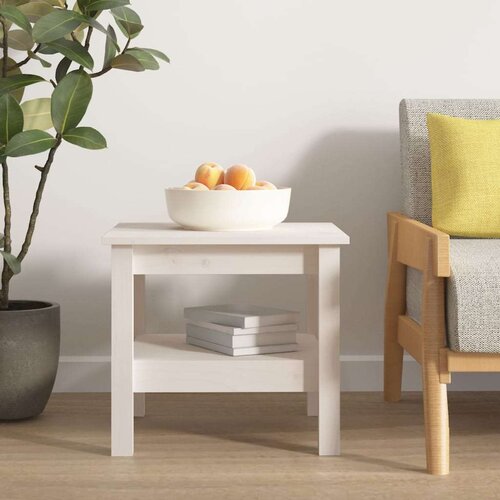 vidaXL stolić za kavu bijeli 45 x 45 x 40 cm od masivne borovine Cene