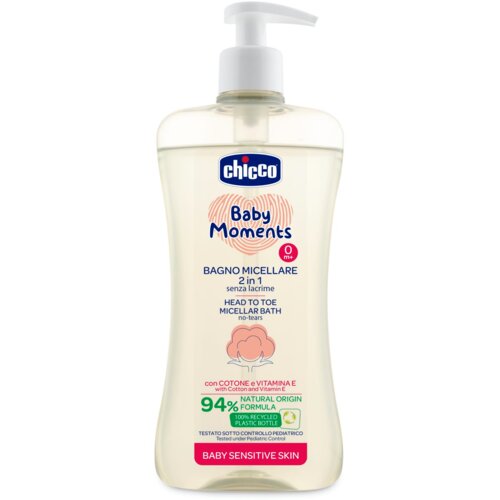 Chicco Sensitive micelarni &amp;scaron;ampon-&amp;scaron;ampon za kupanje 500 ml, roze boje Slike