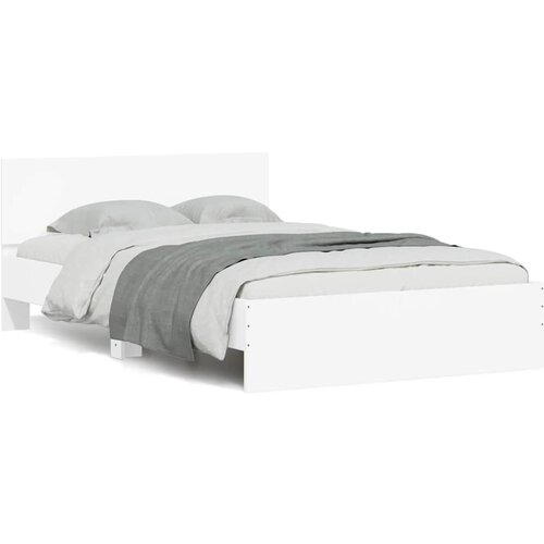 VidaXL Okvir za krevet s uzglavljem i LED svjetlima bijeli 120x190 cm Slike