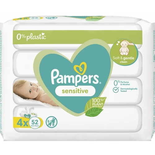 Pampers Sensitive Baby vlažne maramice za djecu za osjetljivu kožu 4x52 kom