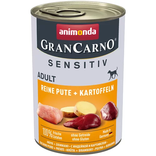 Animonda GranCarno Adult Sensitive 24 x 400 g - Čista puretina i krumpir