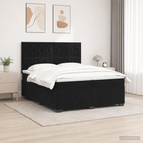  Boxspring krevet s madracem Crna 200 x 200 cm Bar&amp;scaron;un Slike