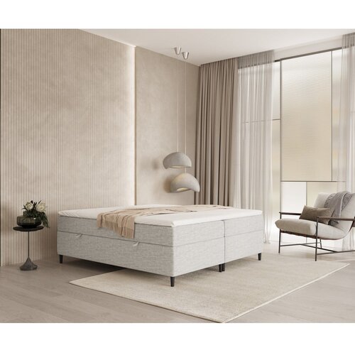 Maison de R&amp;ecirc;ve Svijetlo sivi boxspring krevet s prostorom za odlaganje 140x200 cm Araya &amp;ndash; Slike