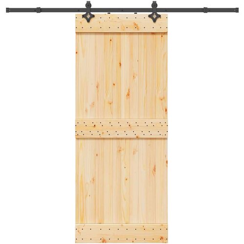 vidaXL Drsna vrata s kompletom vodil 85x210 cm trdna borovina Cene
