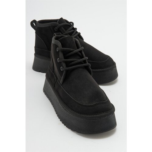 LuviShoes Ovela Black Thick Sole Lace-Up Women&amp;#039;s Sports Boots Slike