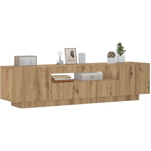 TV ormarić LED boja hrasta 160x35x40 cm konstruirano drvo Cene
