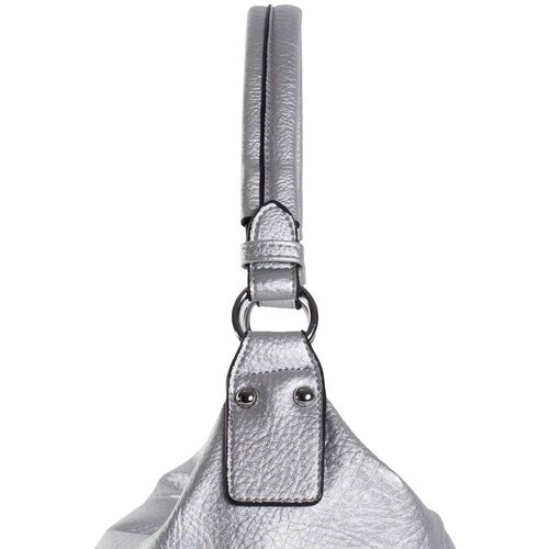 Fashion Hunters Silver shoulder bag made of ecological leather Slike