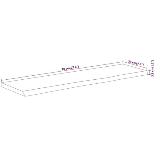 vidaXL Zidna polica 70x20x3,8 cm pravokutna bagremovo drvo živi rub Cijene