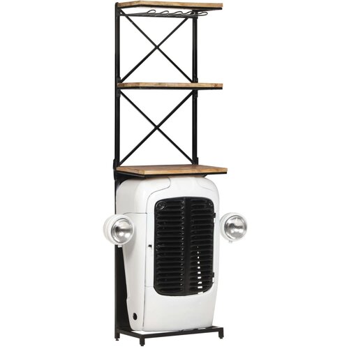 vidaXL Omarica za vino traktor bela 49x31x172 cm robusten mangov les Cene