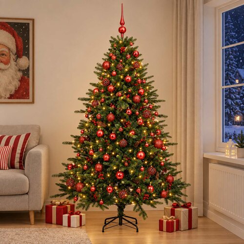  Umjetno božićno drvce s kuglicom 300 LED lampica Slike