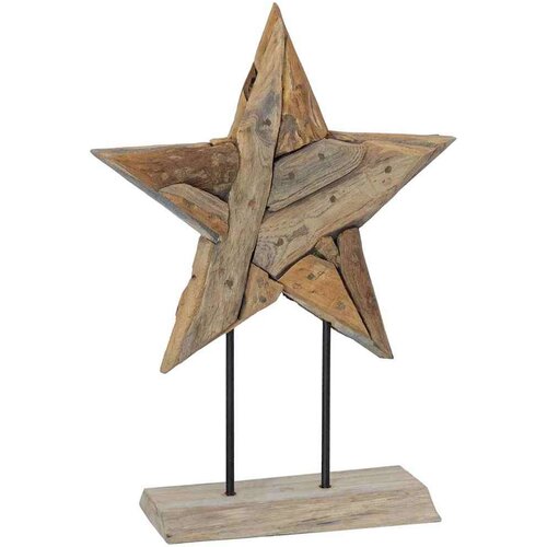 VidaXL Božićna zvijezda Smeđa 45 x 5 x 60 cm Čvrsto teak drvo Slike