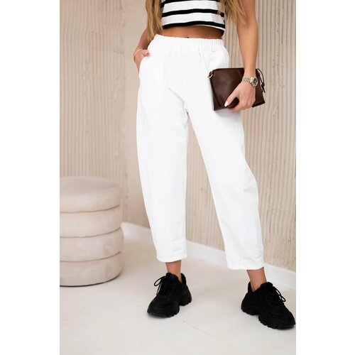 Kesi Włoski Trousers with pockets Summer Punto ecru Cene