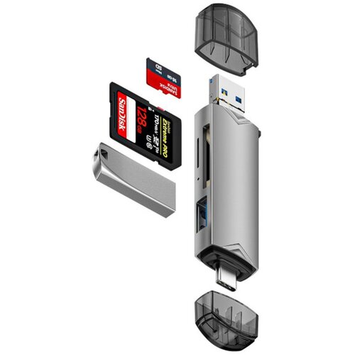 Asonic 5u1 čitač mem. kartica, USB A/C N-UCR501 Cene