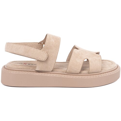 SEASTAR Beige platform sandals with cutouts Slike