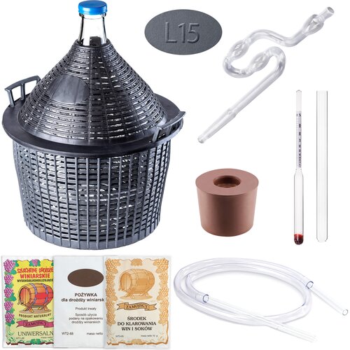 KADAX Vinska steklenica Lady 15L + komplet za vino s plutovinasto zračno zaporo, (5000354913) Cene